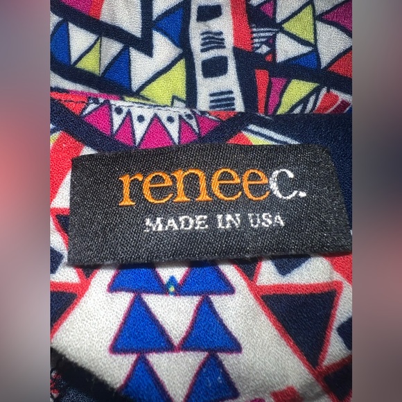 Renee C. Boho Tank Top Bohemian Sleeveless Blouse Multicolor Abstract M/L - Picture 3 of 3